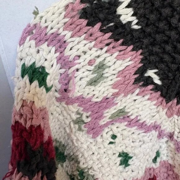 Vintage Paris Sport Club Floral Knit Sweater Black Pink White Size M - Picture 5 of 7